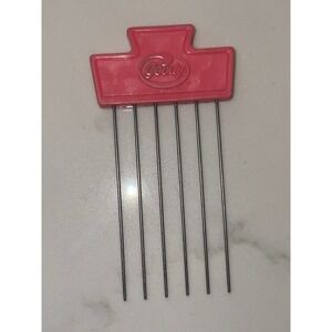Vintage Goody Metal 3.5" Pink Textured Hair Pick Lift Comb 90's